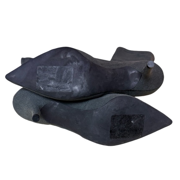 Yeezy Canvas Sock Boots stiletto heel and a pointed toe dark gray Size 38 size 8 - Picture 4 of 4